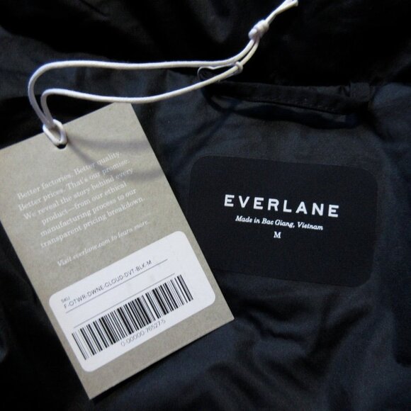 NWT Everlane The Duvet Puffer in Black Belted Hooded Oversized Midi Coat M - Picture 4 of 5